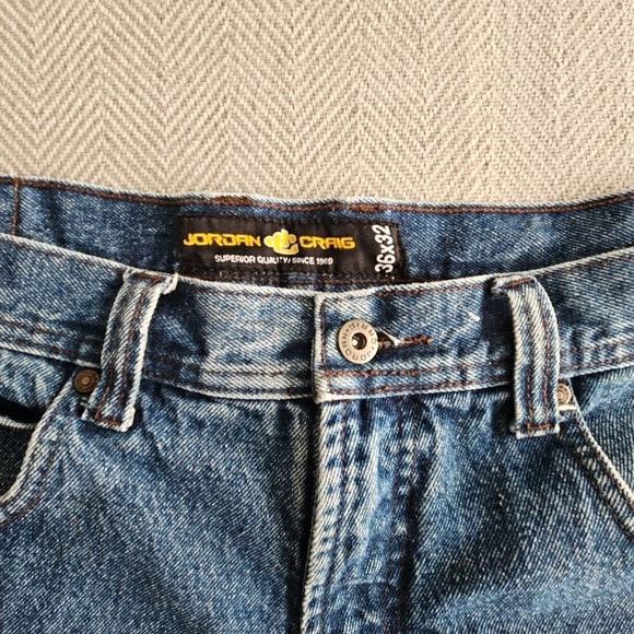 Jordan Craig Jeans Men's 36x32 Medium Blue Wash Distressed Bootcut Denim 79771 - Picture 7 of 16